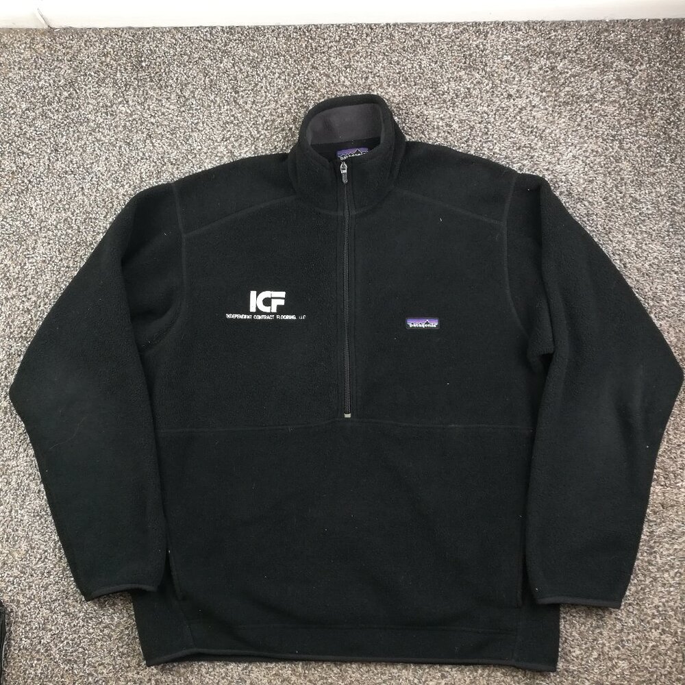 Patagonia Sweater Mens Large Synchilla Marsupial Pullover 1/2 Zip Logo 25736